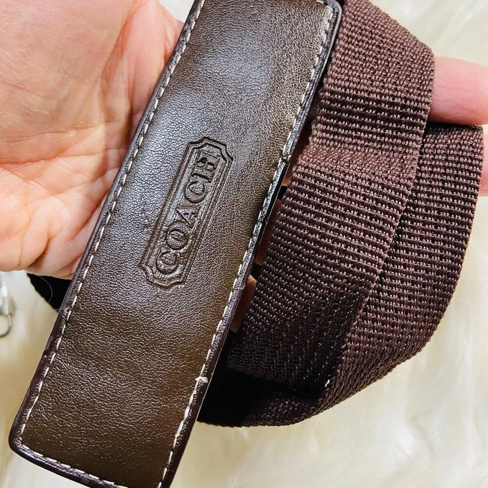 Coach Brown Webbing Strap